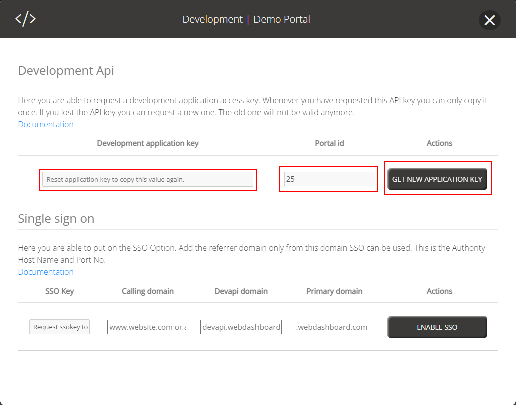 Development API Key